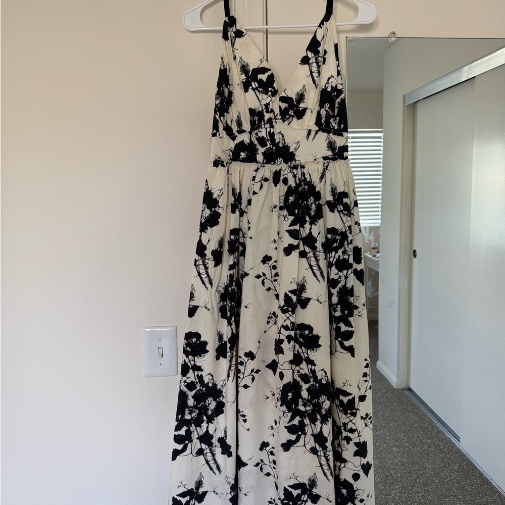 Dior Black and Cream Floral Maxi Dress